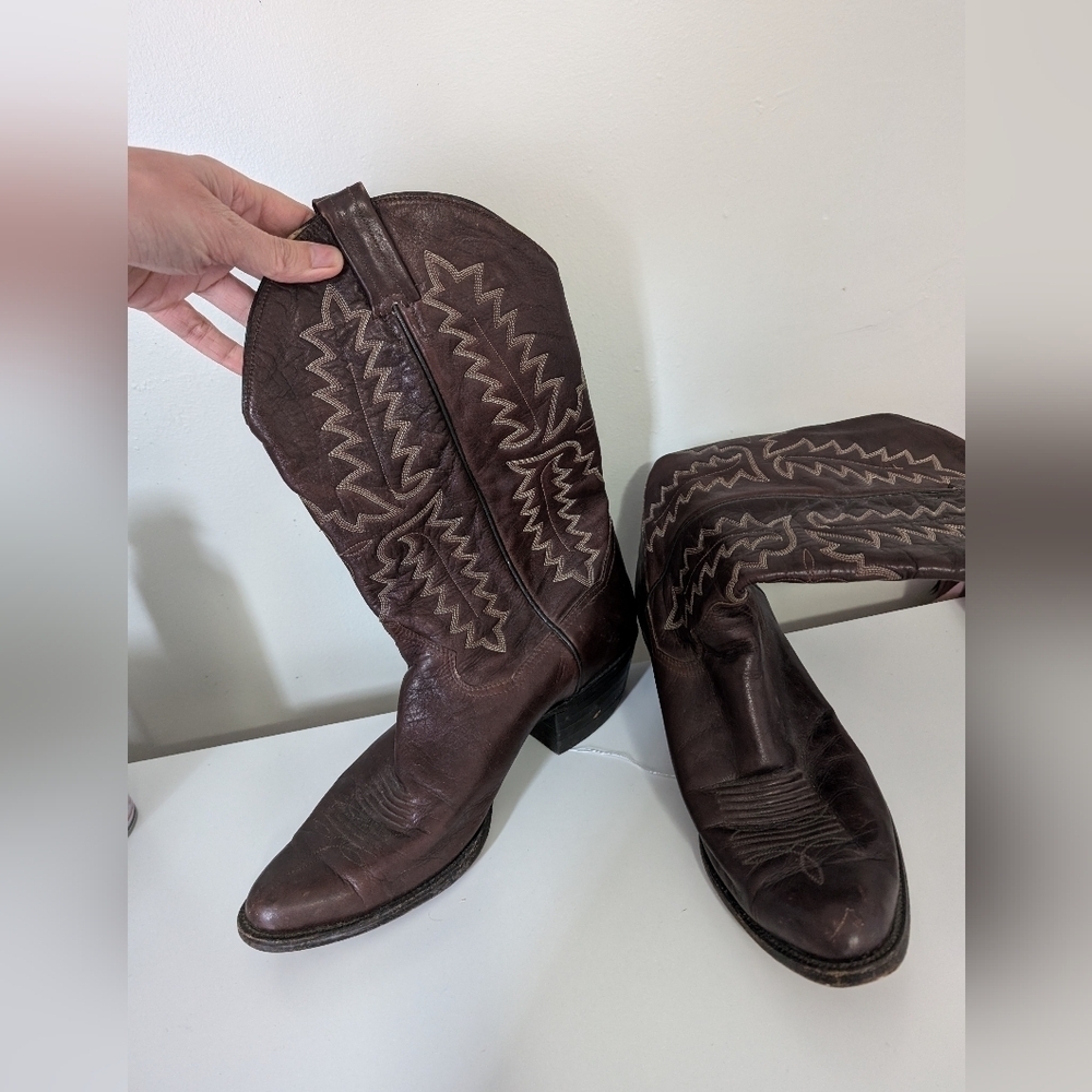 Biltrite Womens Sz 11 Brown Leather Cowboy Cowgirl Boots Brown Vintage